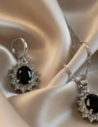 Set gioielli argento 925 collana orecchini