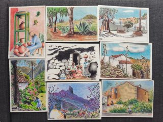 Lote Postales Jane Millares Sall