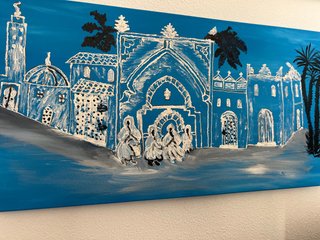 Cuadro estilo árabe pintado a mano