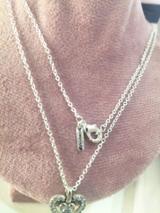 Collar Pandora Corazón Brillante Plata