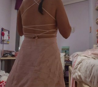 Vestido rosa floral largo