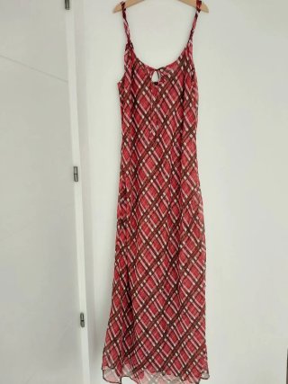 Vestido midi de cuadros