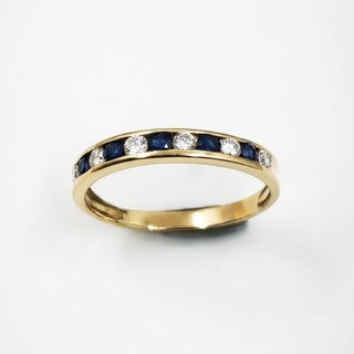 Anillo oro 18k zafiros