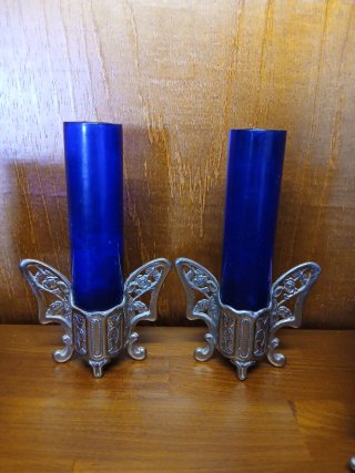 Antiguo juego lamparillas  y violeros para capilla