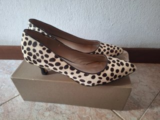 Décolleté Bata leopardate beige/nere