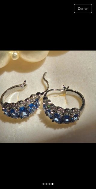 Pendientes Plata y Cristales Azules