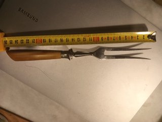 Cubierto antiguo para trinchar de asta