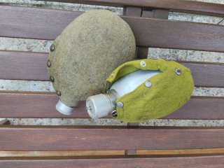Vintage Lote 2 Cantimploras Aluminio con Funda