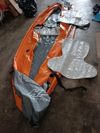 Kayak hinchable 3 plazas naranja