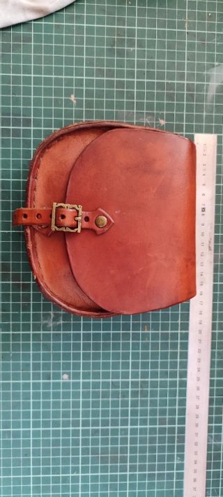 Bolso cuero medieval hebilla LARP