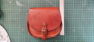 Bolso cuero medieval hebilla LARP