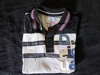 Polo Desigual Talla L Negro y Gris