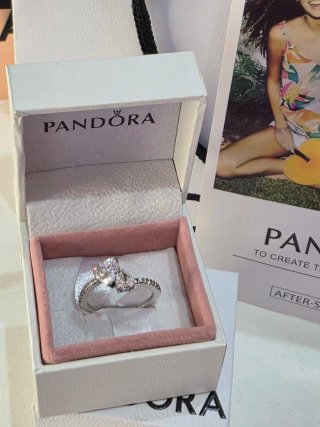 Anillo Corazones Plata y Rosa