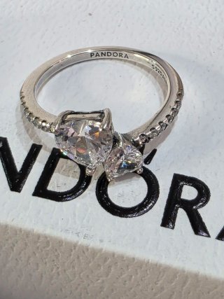 Anillo Corazones Plata y Rosa
