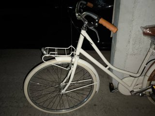 Bicicleta blanca estilo clásico