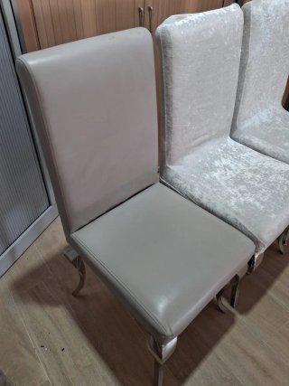 Sillas de lujo inox, terciopelo de lujo