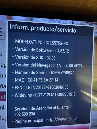 Televisión LG 37 Negra