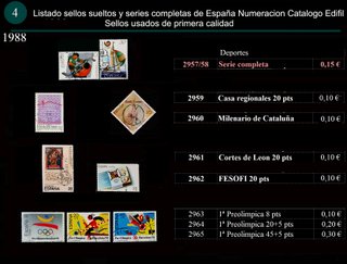 Sellos Año 1988 completo y sueltos Usados España