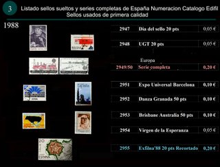 Sellos Año 1988 completo y sueltos Usados España