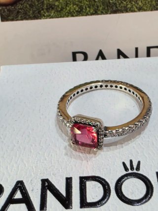 Anillo Pandora Circon Rosa Talla 58