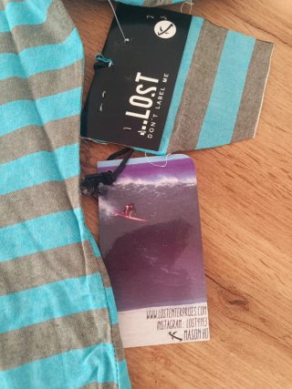Camisa de rayas Lost azul y gris