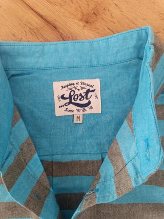 Camisa de rayas Lost azul y gris