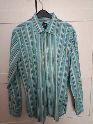 Camisa GAP Talla L Rayas Verdes y Azules
