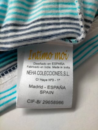 Pijama Íntimo Moi Algodón Manga Corta Talla L