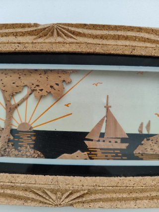 Cuadro diorama corcho vintage (años 60/70)
