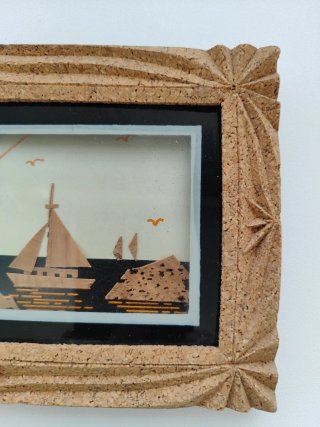 Cuadro diorama corcho vintage (años 60/70)