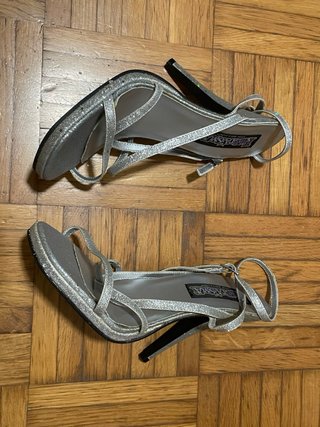 Pleaser Sandali Argento Glitter Tacco Alto Size 40