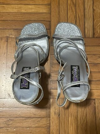Pleaser Sandali Argento Glitter Tacco Alto Size 40