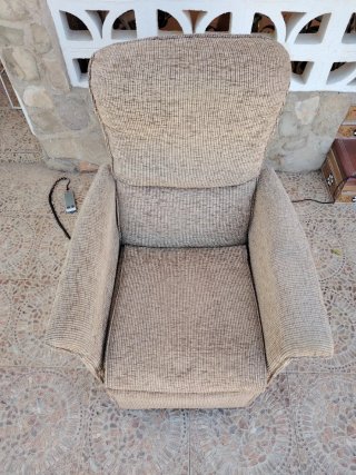 Sofá reclinable tela beige/marrón