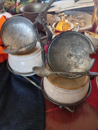 Vintage,Azucarero ceramica antiguo siglo XIX