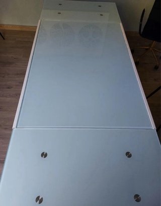 Mesa Comedor Extensible Cristal y Metal