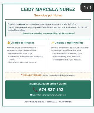 Servicio de limpieza y cuidado de personas mayores