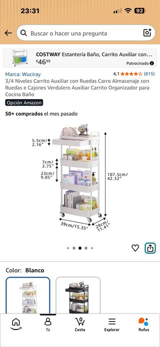 Carrito auxiliar con ruedas