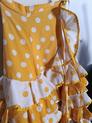 Falda Rociera Lunares Amarillo y Blanco