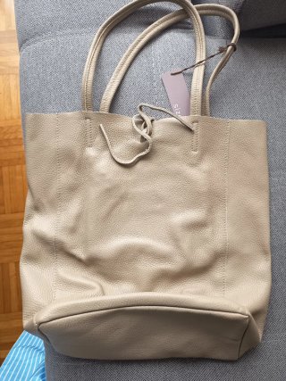 Bolso Piel Beige Grande Práctico