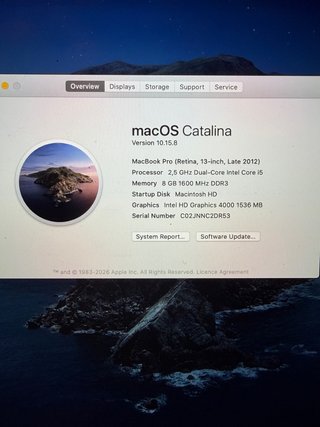 MacBook Pro 13 Argento. Fine 2012