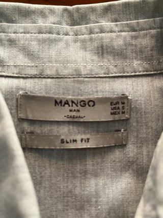 Camisa Mango Gris Slim Fit