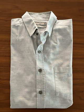 Camisa Mango Gris Slim Fit