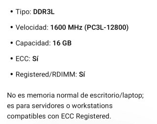 Lote de 6 RAM Dell DDR3 16GB ECC