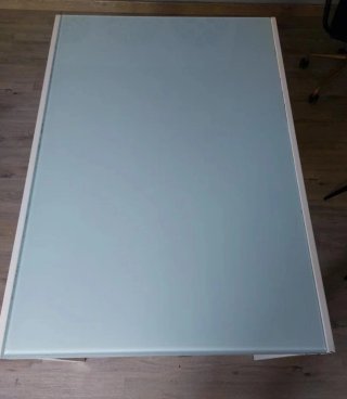 Mesa comedor extensible cristal y metal