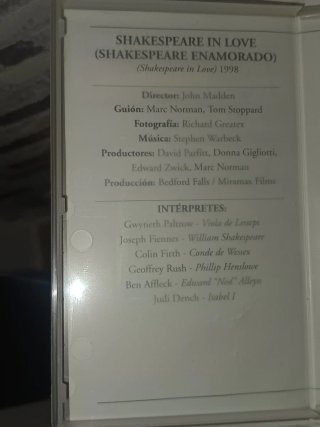DVD Shakespeare in Love (Ganadora Oscar)