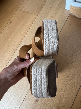 Sandalias Mango Cuña Esparto Marrones