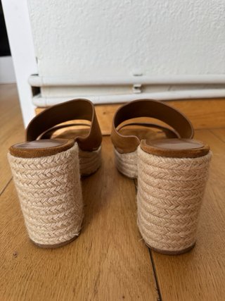 Sandalias Mango Cuña Esparto Marrones