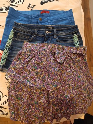 2 pantalones cortos+1 falda