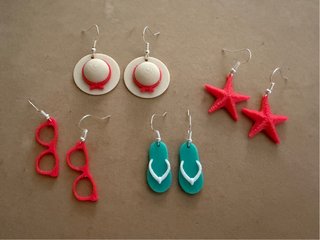 Set 4 paia orecchini plastica estate
