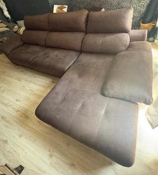 Sofá chaise longue marrón chocolate